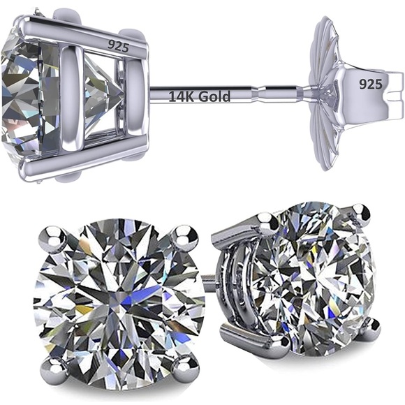 Simulated diamond stud earrings - Picture 4 of 4
